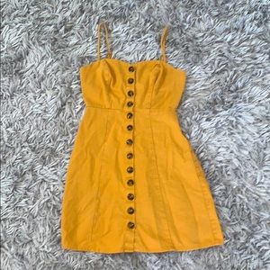 Yellow Button-Up Dress